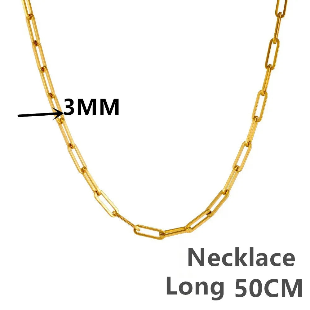 Andara Authentic 925 Sterling Silver Paper Clip Necklace With 18k Gold Plated Chain Necklace For Men And Women