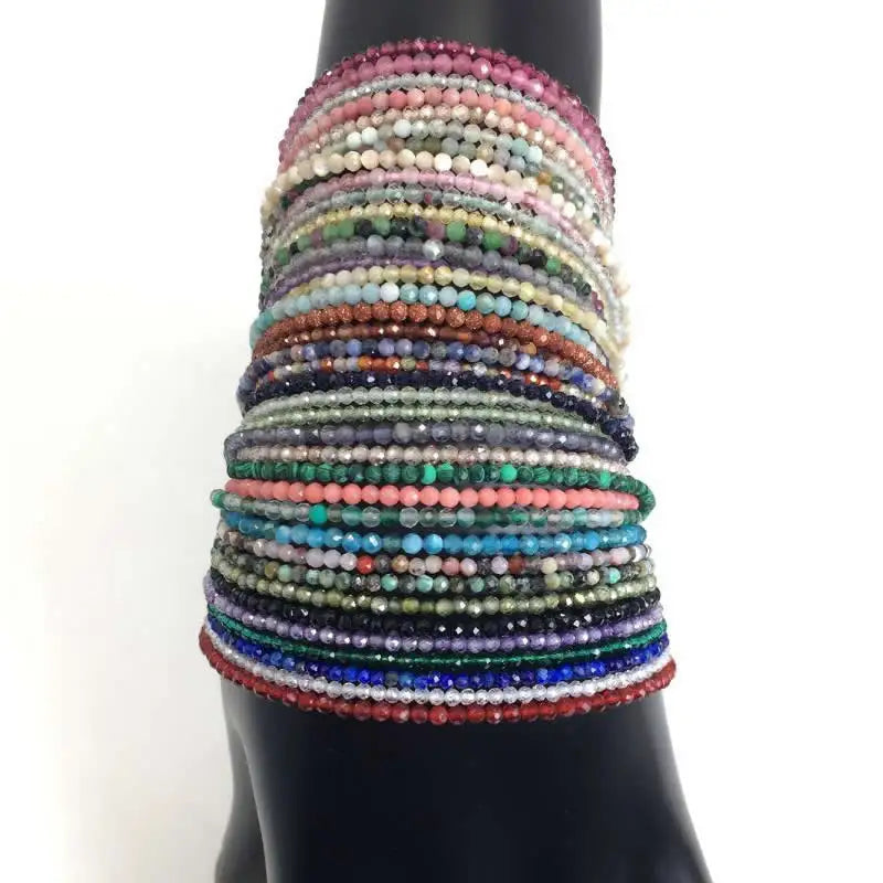 Simple Bohemian Natural Stone Cut the Shiny Beads Necklace Bracelet Set for Women Charms Fashion Female Party Gift Jewelry
