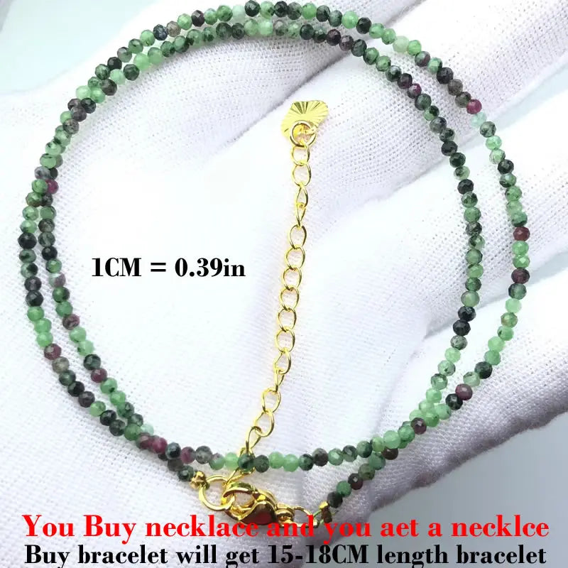 Simple Bohemian Natural Stone Cut the Shiny Beads Necklace Bracelet Set for Women Charms Fashion Female Party Gift Jewelry