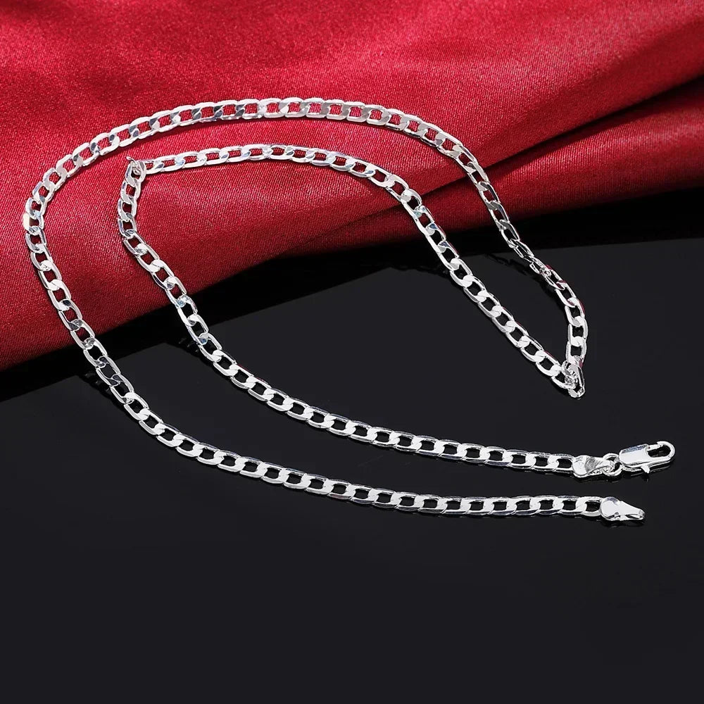 Wholesale 925 Sterling Silver Necklace 2-12mm Width 40-75cm Long Chain Lobster Clasp Men and Women Engagement Jewelry