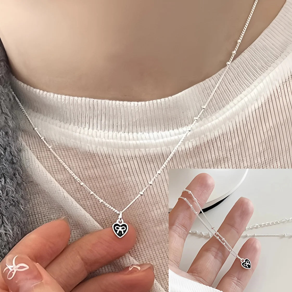 PANJBJ 925 Sterling Silver Line Necklace for Women Girl Fashion Concise  Individuality Jewelry Birthday Gift Dropshipping