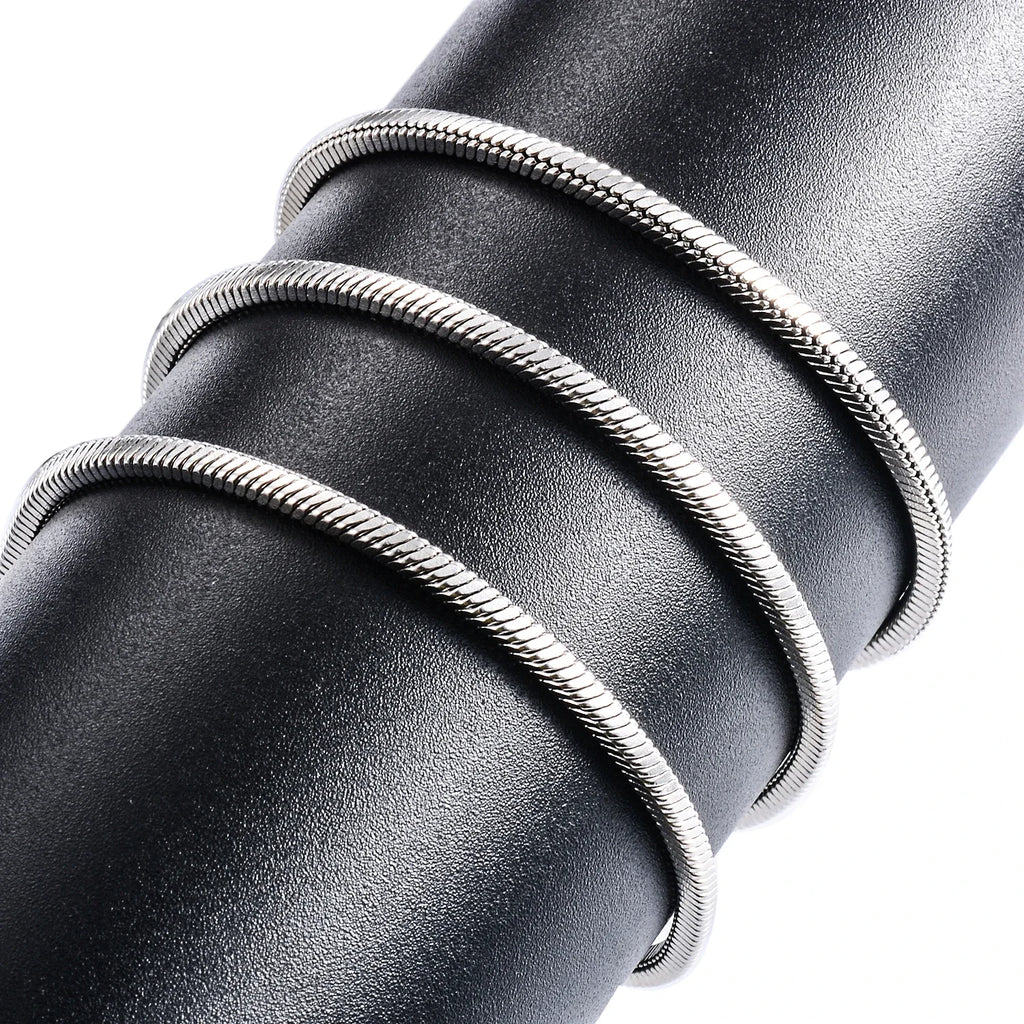 SHSTONE 1mm/2mm/3mm Women Snake Chain Men 925 Sterling Silver 40-75cm Necklaces Fashion Choker Jewelry Classics Neck Necklace