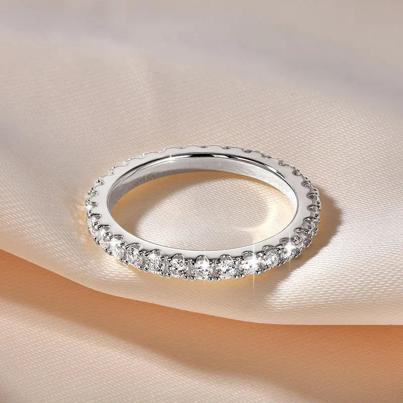 OXTAO Rose/Silver/Gold Color Moissanite Wedding Bands Ring  Anniversary Jewelry Gifts for Women Man 2mm D VVS1 Stackable Minimalist Finger Rings 14K Gold Filled