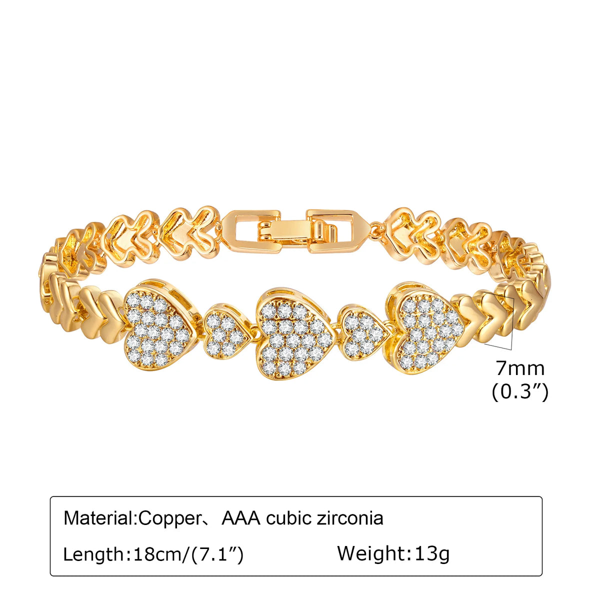 Paperclip Chain Bracelet 14K Gold Plated Cubic Zirconia Watch Strap Chunky Link Adjustable Stackable Jewelry For Women Girl Gift