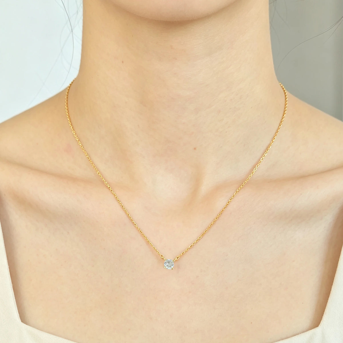 PANJBJ 925 Sterling Silver Line Necklace for Women Girl Fashion Concise  Individuality Jewelry Birthday Gift Dropshipping