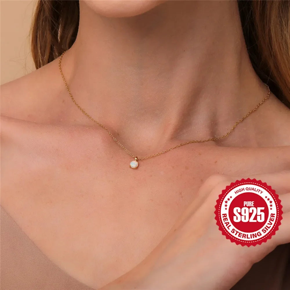 Aide 925 Sterling Silver Trendy INS Style Various Pendant Necklaces For Women Zircon Snake Heart Charm Clavicle Choker Jewelry