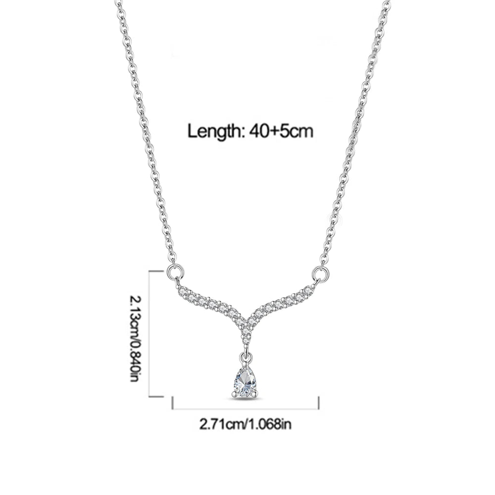 Simple and Elegant 925 Sterling Silver Seashell Teardrop Four-Leaf Clover Star Moon Bible Crystal Lock Necklace Precious Gifts