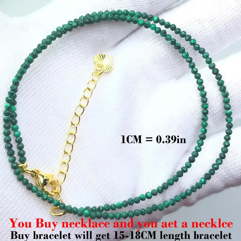 Simple Bohemian Natural Stone Cut the Shiny Beads Necklace Bracelet Set for Women Charms Fashion Female Party Gift Jewelry
