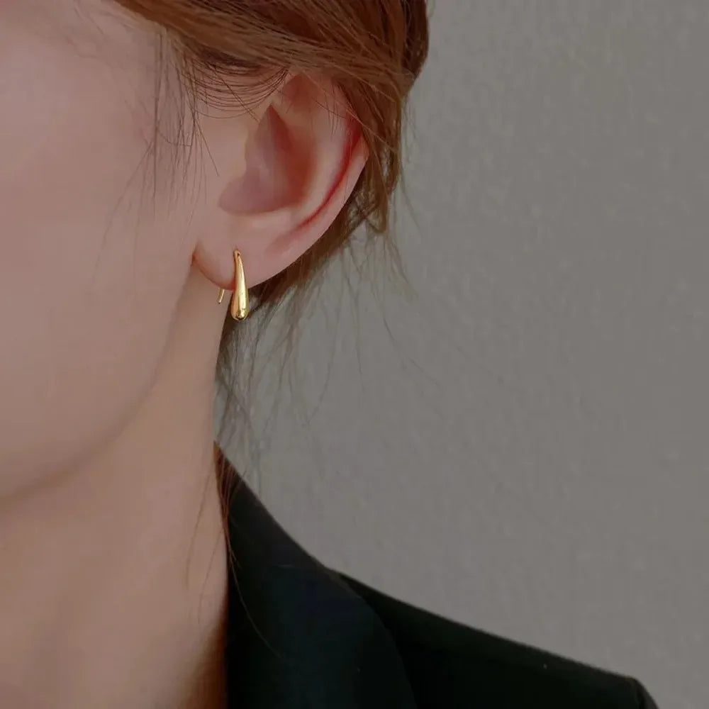Silver Water Drop Shape Earrings for Women  Simple Temperament Ins Retro Jewelry Party Birthday