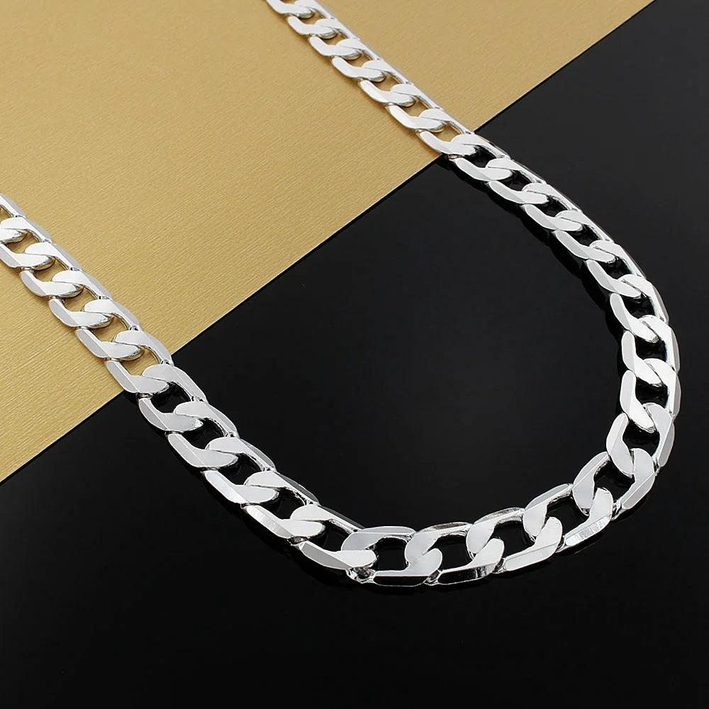 Special Offer Silver Color Necklace for men's 20/24 Inches Classic 8MM Chain Luxury Jewelry Wedding Christmas gifts