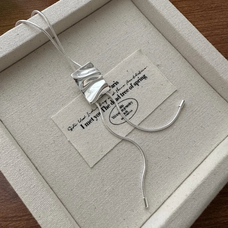 925 Sterling Silver Necklace For Women Adjustable Tassel Adjustable Necklace O-Chain Choker Necklaces Birthday Gift Chocker