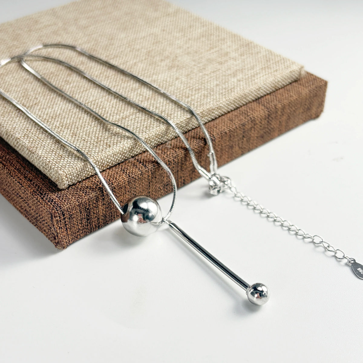 PANJBJ 925 Sterling Silver Line Necklace for Women Girl Fashion Concise  Individuality Jewelry Birthday Gift Dropshipping