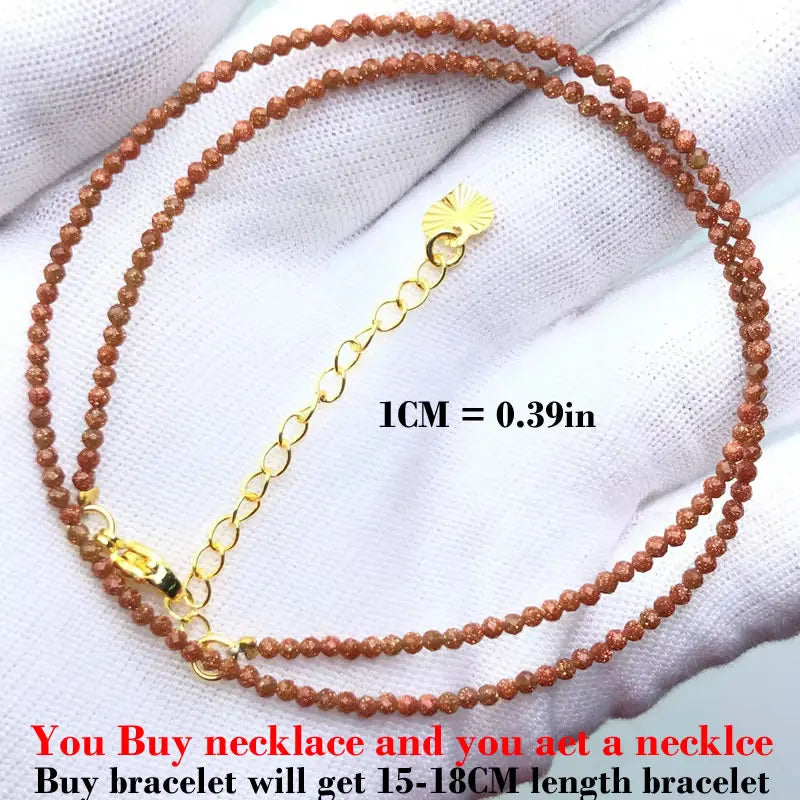 Simple Bohemian Natural Stone Cut the Shiny Beads Necklace Bracelet Set for Women Charms Fashion Female Party Gift Jewelry