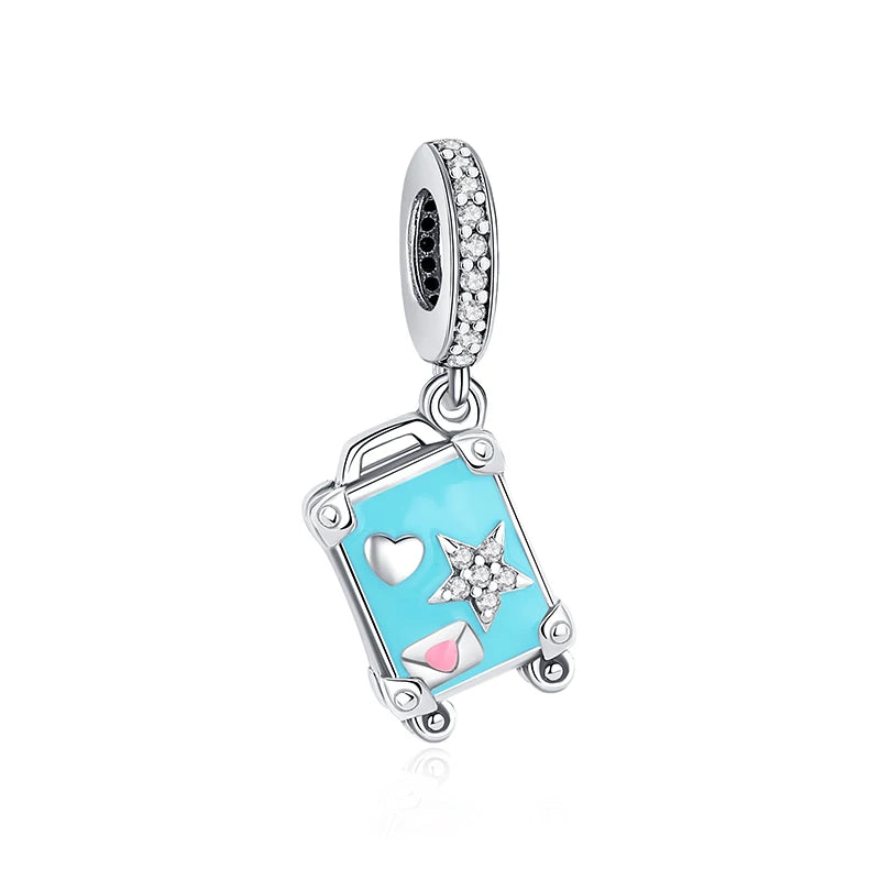 Original 925 Sterling Silver Charms Love Travel London Bus Paris Eiffel Tower Beads Fit Bracelets Necklaces Women DIY Jewelry