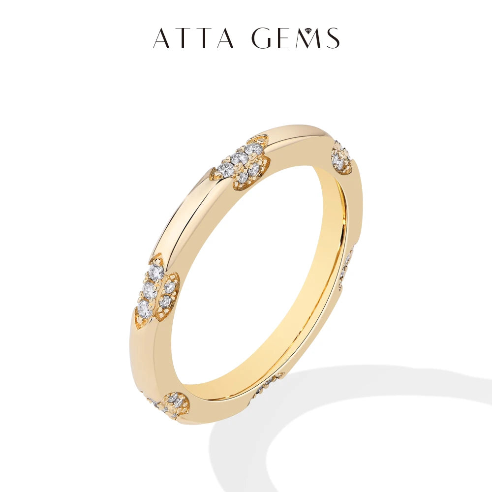 ATTAGEMS 2025 Simple Moissanite Rings Full D VVS1 Diamond S925 Sterling Silver Engagement Wedding Band for Women Men Daily Gifts