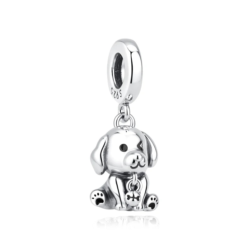 Original 925 Sterling Silver Charms Love Pets Dog Cat Paw Print Pendant Beads Fit Brand Bracelets Necklaces Women DIY Jewelry