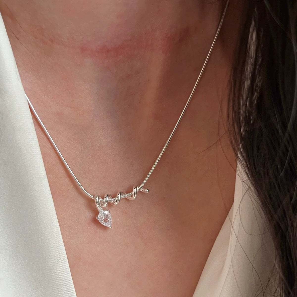 PANJBJ 925 Sterling Silver Line Necklace for Women Girl Fashion Concise  Individuality Jewelry Birthday Gift Dropshipping