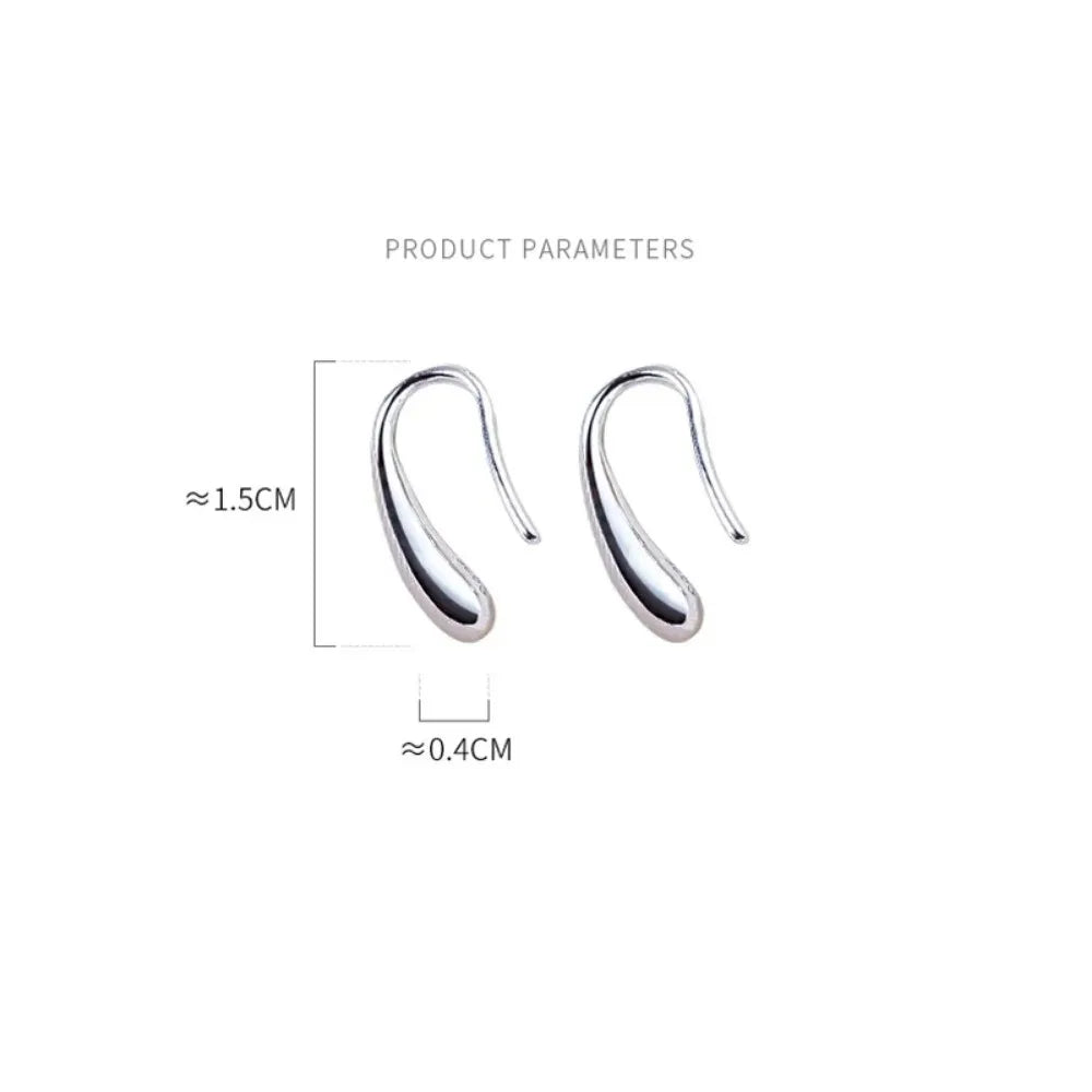 Silver Water Drop Shape Earrings for Women  Simple Temperament Ins Retro Jewelry Party Birthday