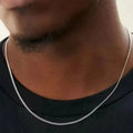 2mm Men's Cuban Chain Necklace Simple 925 Sterling Silver Necklace Fashion Titanium Steel Jewelry Trend Party Accessories Gifts