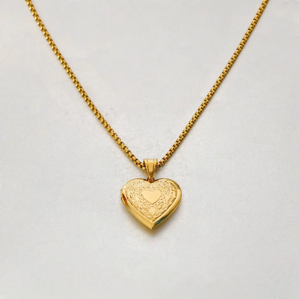 Romantic Heart Locket Pendants Female Gold Silver Color Stainless Steel Memorial Necklace For Women Jewelry Valentine Gift