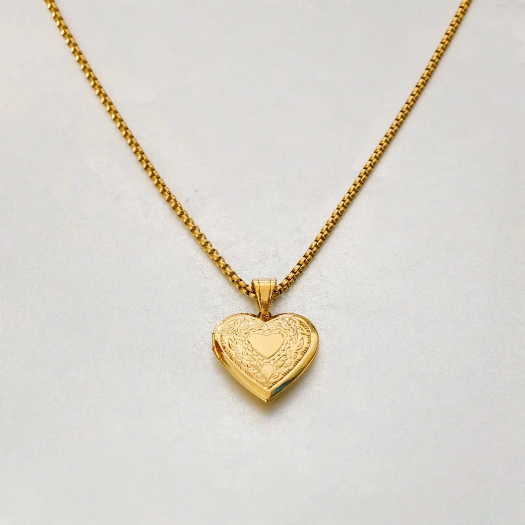 Romantic Heart Locket Pendants Female Gold Silver Color Stainless Steel Memorial Necklace For Women Jewelry Valentine Gift