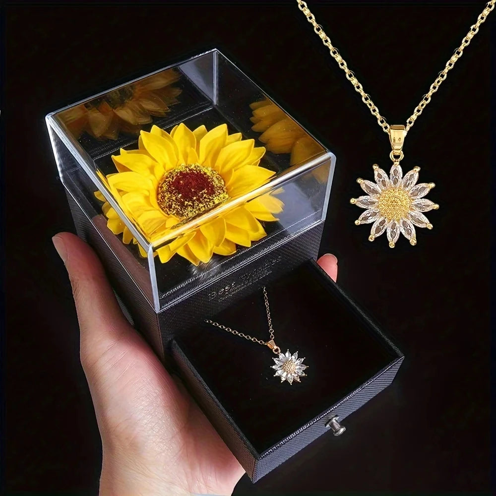 Sunflower necklace Party gift set Mother's Day, Nurses' Day, Thanksgiving, Christmas, fall gifts, anniversaries graduation gifts