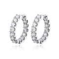 KNOBSPIN 2.6ct D Color Moissanite Earring 925 Sterling Sliver Plated White Gold Hoop Earring for Women Wedding Party Jewelry