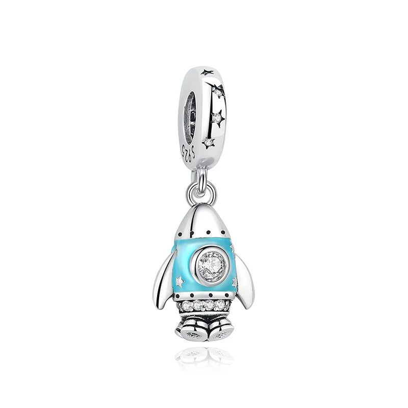 925 Sterling Silver Charms Fit Original Bracelets Star Moon Sun Spaceman Pendant Beads DIY Women Necklaces Jewelry