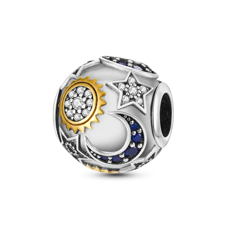 925 Sterling Silver Charms Fit Original Bracelets Star Moon Sun Spaceman Pendant Beads DIY Women Necklaces Jewelry