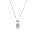 New 925 Sterling Silver Necklace  Luxury Rhine Topaz Pendant Sapphire Necklace  Banquet Glamour Jewelry for Women Engagement