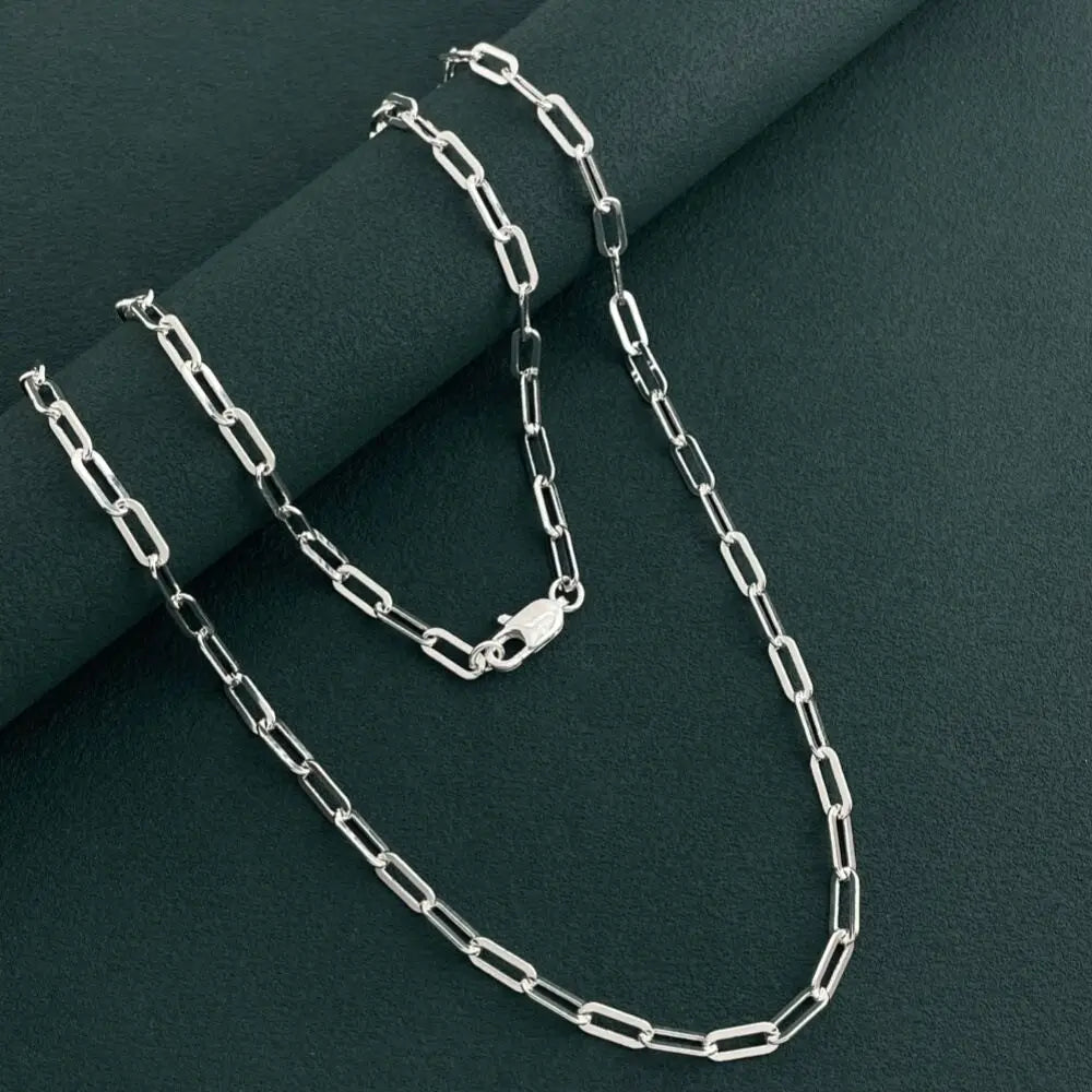 New Original 925 sterling Silver gorgeous 4MM fit pendant chain necklace for women fashion wedding party Costume jewelry gifts
