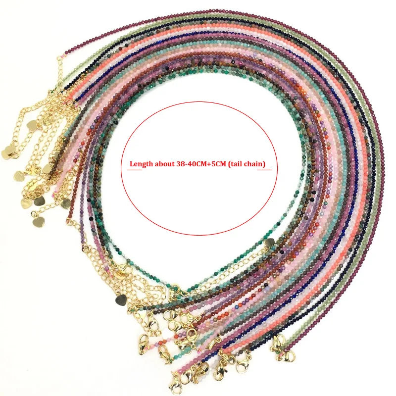 Simple Bohemian Natural Stone Cut the Shiny Beads Necklace Bracelet Set for Women Charms Fashion Female Party Gift Jewelry