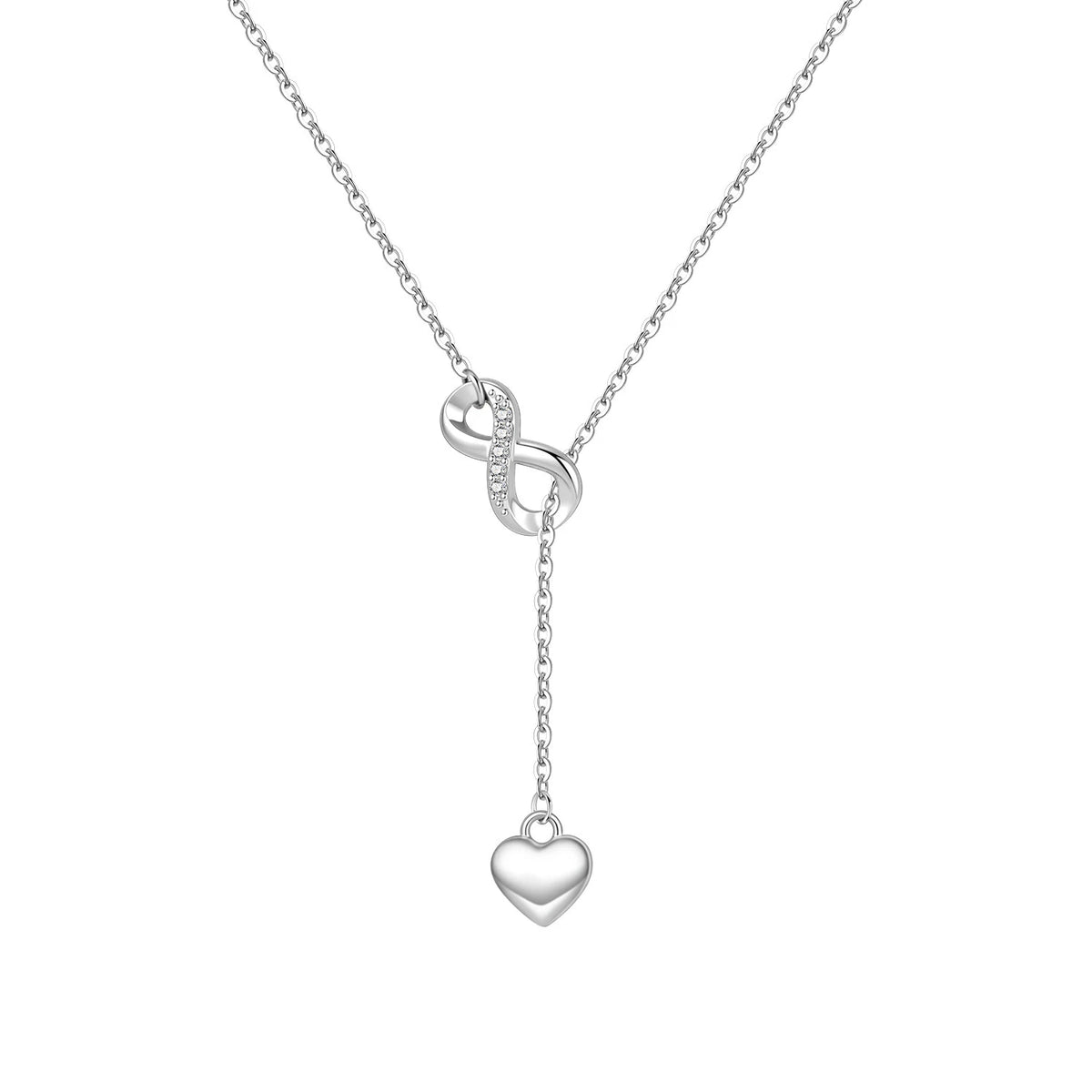 Minimalist Dainty 925 Sterling Silver Heart Lock and Key Y-shaped Chain Necklace 18K Gold Plated Jewelry Gift For Women Birthday