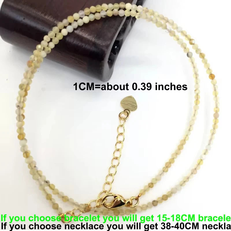 Simple Bohemian Natural Stone Cut the Shiny Beads Necklace Bracelet Set for Women Charms Fashion Female Party Gift Jewelry