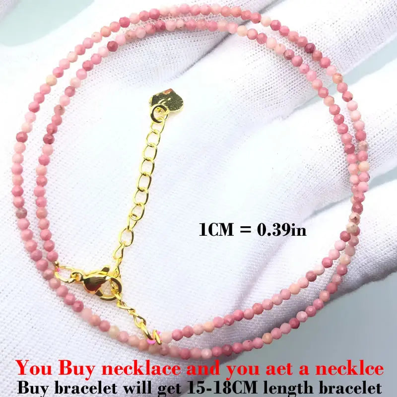 Simple Bohemian Natural Stone Cut the Shiny Beads Necklace Bracelet Set for Women Charms Fashion Female Party Gift Jewelry