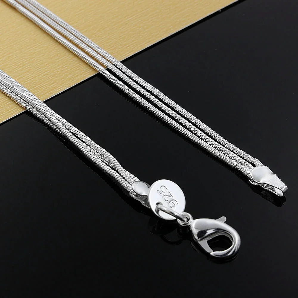 Fine Jewelry Charm 925 Sterling Silver Bead Necklace Classic High Quality Fashion for Women Lady Wedding Chain Gift