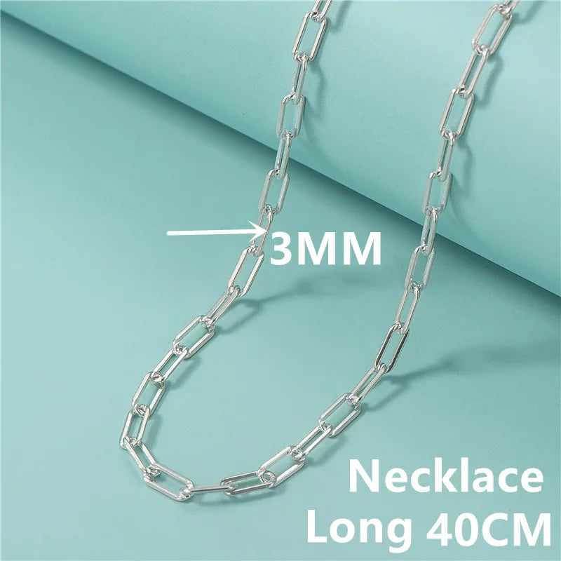 Andara Authentic 925 Sterling Silver Paper Clip Necklace With 18k Gold Plated Chain Necklace For Men And Women