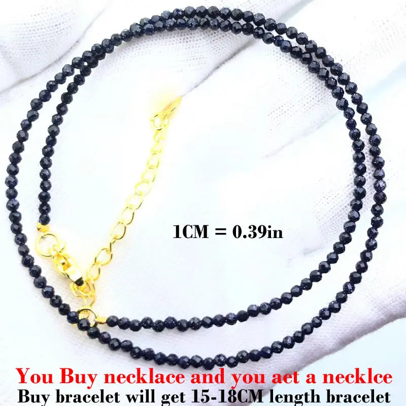 Simple Bohemian Natural Stone Cut the Shiny Beads Necklace Bracelet Set for Women Charms Fashion Female Party Gift Jewelry