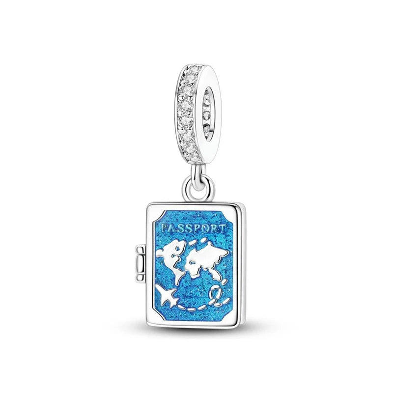 Original 925 Sterling Silver Charms Love Travel London Bus Paris Eiffel Tower Beads Fit Bracelets Necklaces Women DIY Jewelry