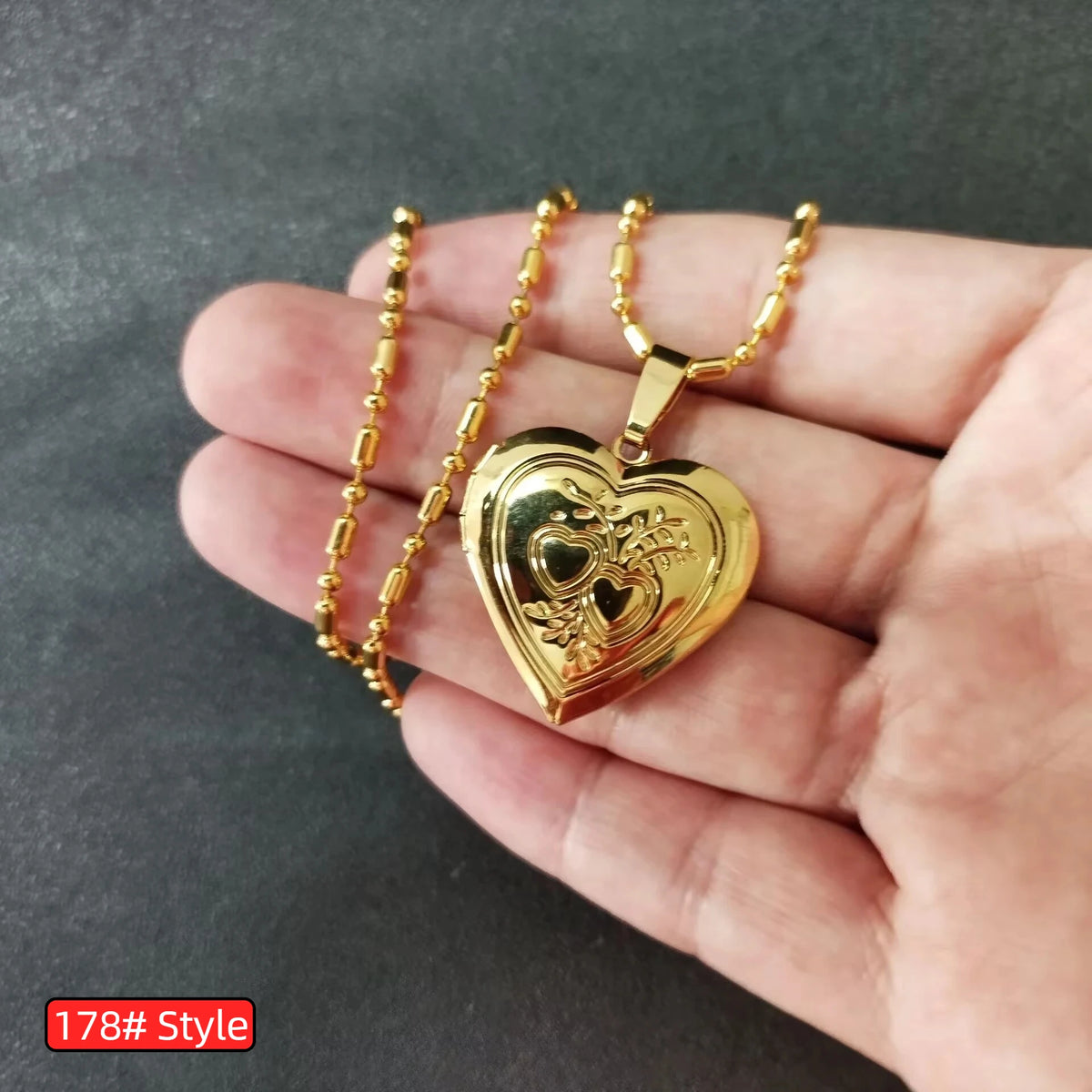 Romantic Heart Locket Pendants Female Gold Silver Color Stainless Steel Memorial Necklace For Women Jewelry Valentine Gift
