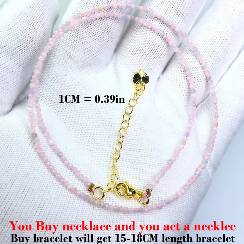 Simple Bohemian Natural Stone Cut the Shiny Beads Necklace Bracelet Set for Women Charms Fashion Female Party Gift Jewelry