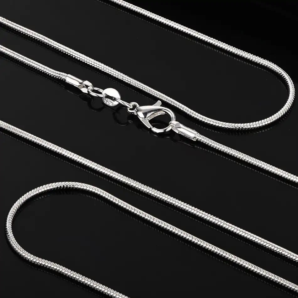 SHSTONE 1mm/2mm/3mm Women Snake Chain Men 925 Sterling Silver 40-75cm Necklaces Fashion Choker Jewelry Classics Neck Necklace
