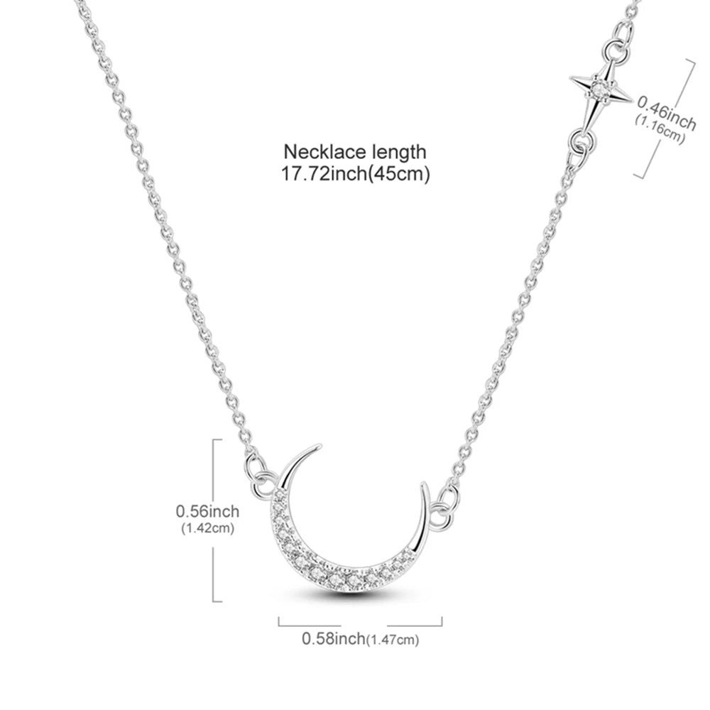 Simple and Elegant 925 Sterling Silver Seashell Teardrop Four-Leaf Clover Star Moon Bible Crystal Lock Necklace Precious Gifts