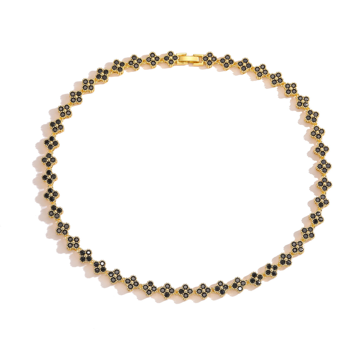 HECHENG,AAAAA Brass 18K gold-plated Flower Necklace Bracelet Jewelry Set ，for Christmas gift for women and best friend