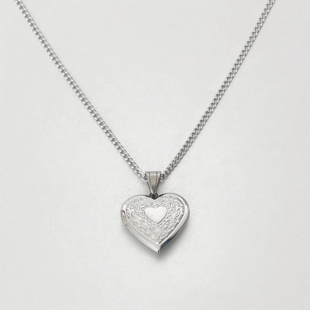 Romantic Heart Locket Pendants Female Gold Silver Color Stainless Steel Memorial Necklace For Women Jewelry Valentine Gift