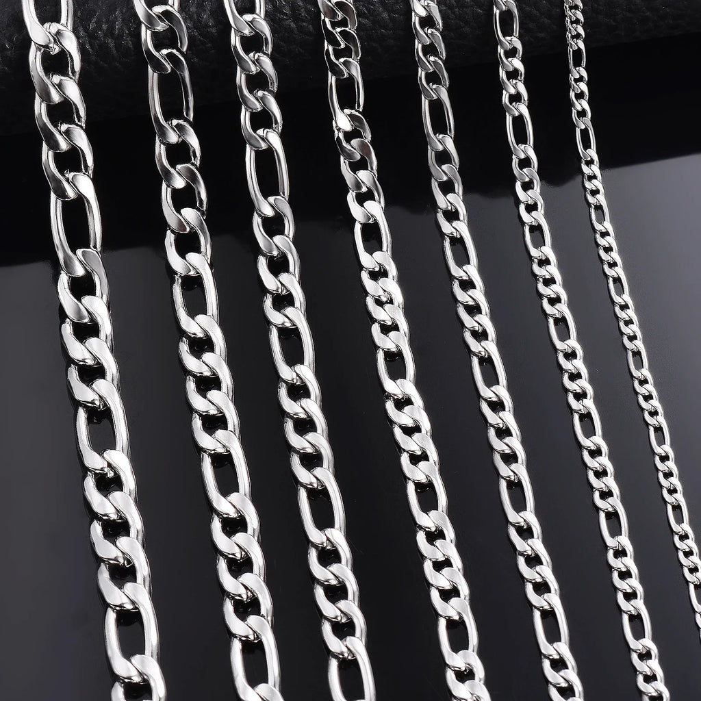 Wholesale 40-75cm 925 Sterling Silver Necklace 2/4/6/8/10/12mm Figaro Chain Lobster Buckle Necklaces Men Woman Fashion Jewelry