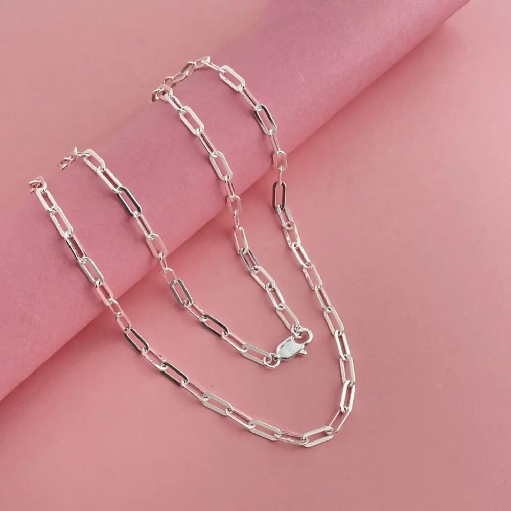New Original 925 sterling Silver gorgeous 4MM fit pendant chain necklace for women fashion wedding party Costume jewelry gifts