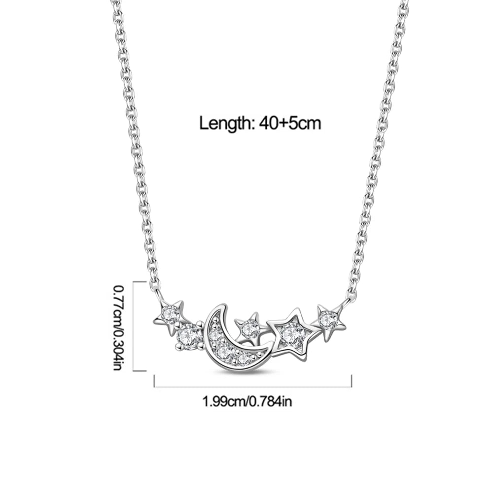 Simple and Elegant 925 Sterling Silver Seashell Teardrop Four-Leaf Clover Star Moon Bible Crystal Lock Necklace Precious Gifts
