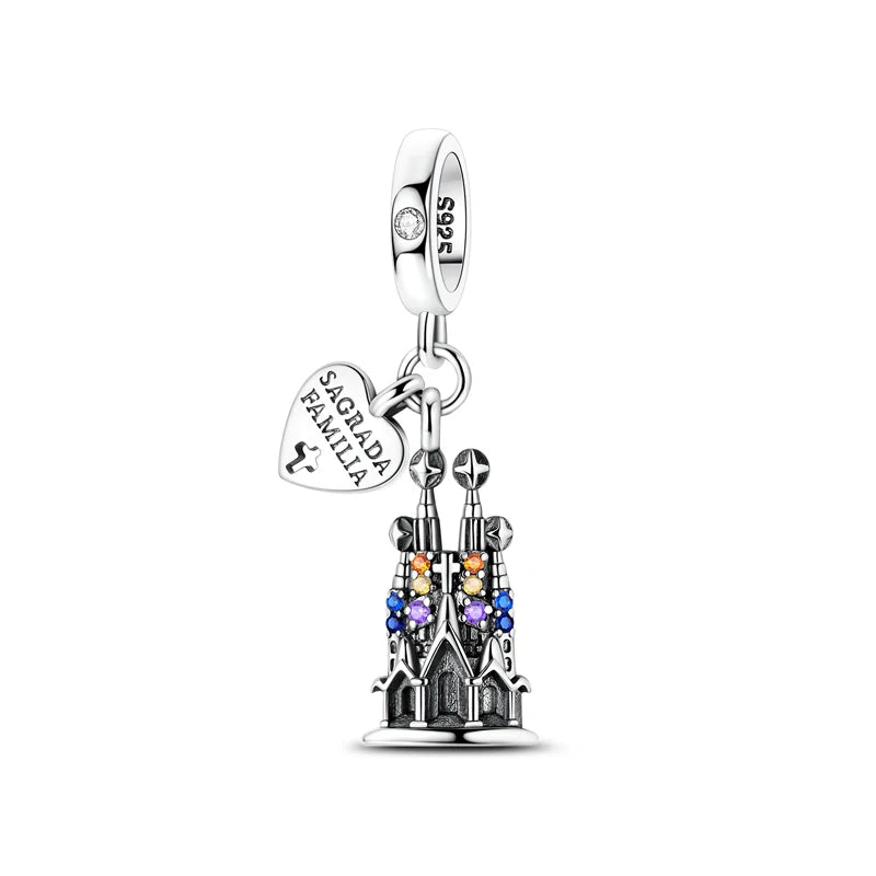 Original 925 Sterling Silver Charms Love Travel London Bus Paris Eiffel Tower Beads Fit Bracelets Necklaces Women DIY Jewelry