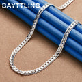 925 Silver 16-24Inch 40-60cm 18K Gold 5mm Full Sideways Chain Necklace For Women Man Fashion Wedding Party Charm Jewelry